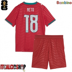Portogallo Pedro Neto #18 Prima Maglia Bambino Mondiali 2026 Manica Corta (+ Pantaloni corti)